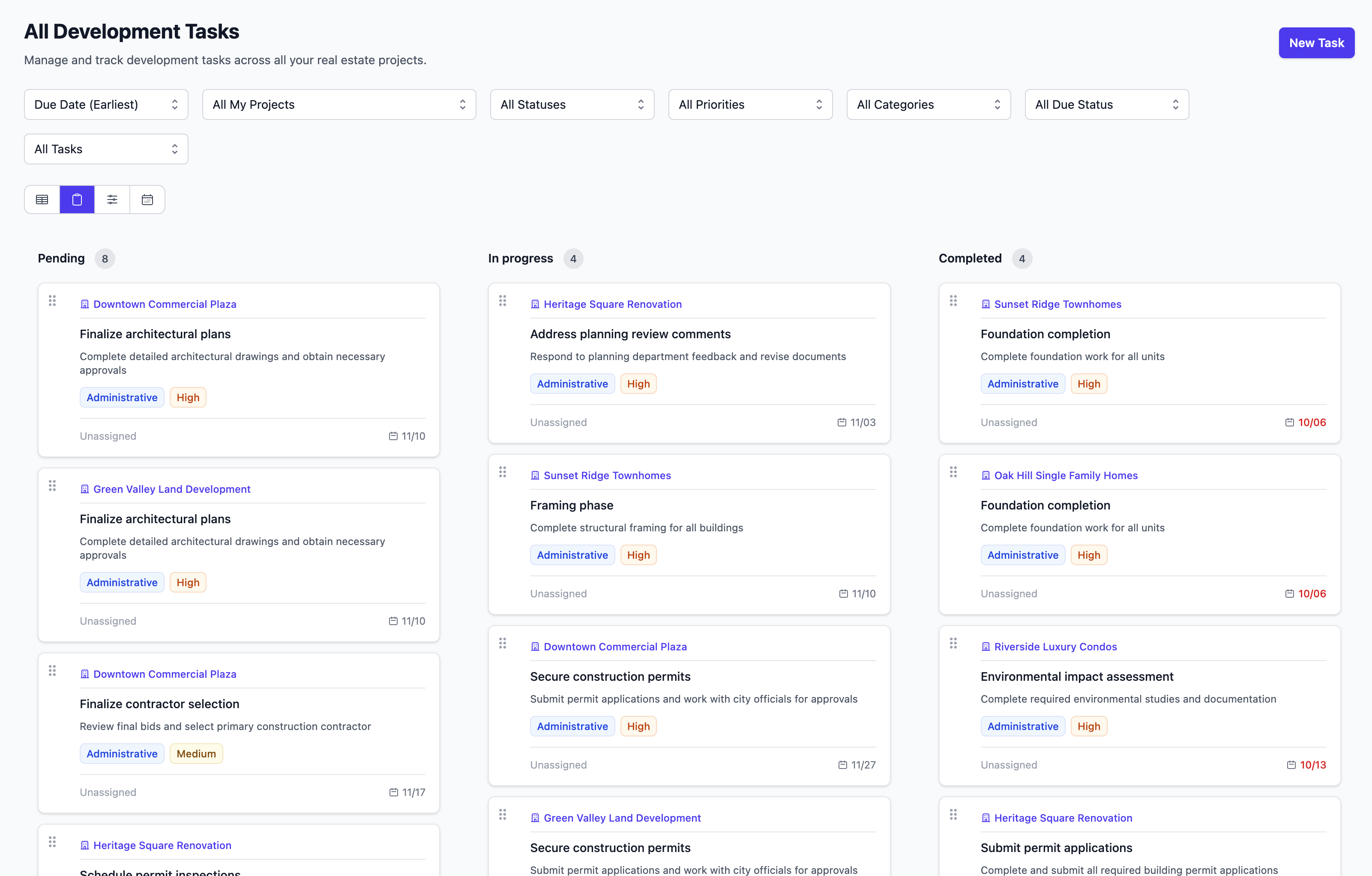 Screenshot of the Devanger platform