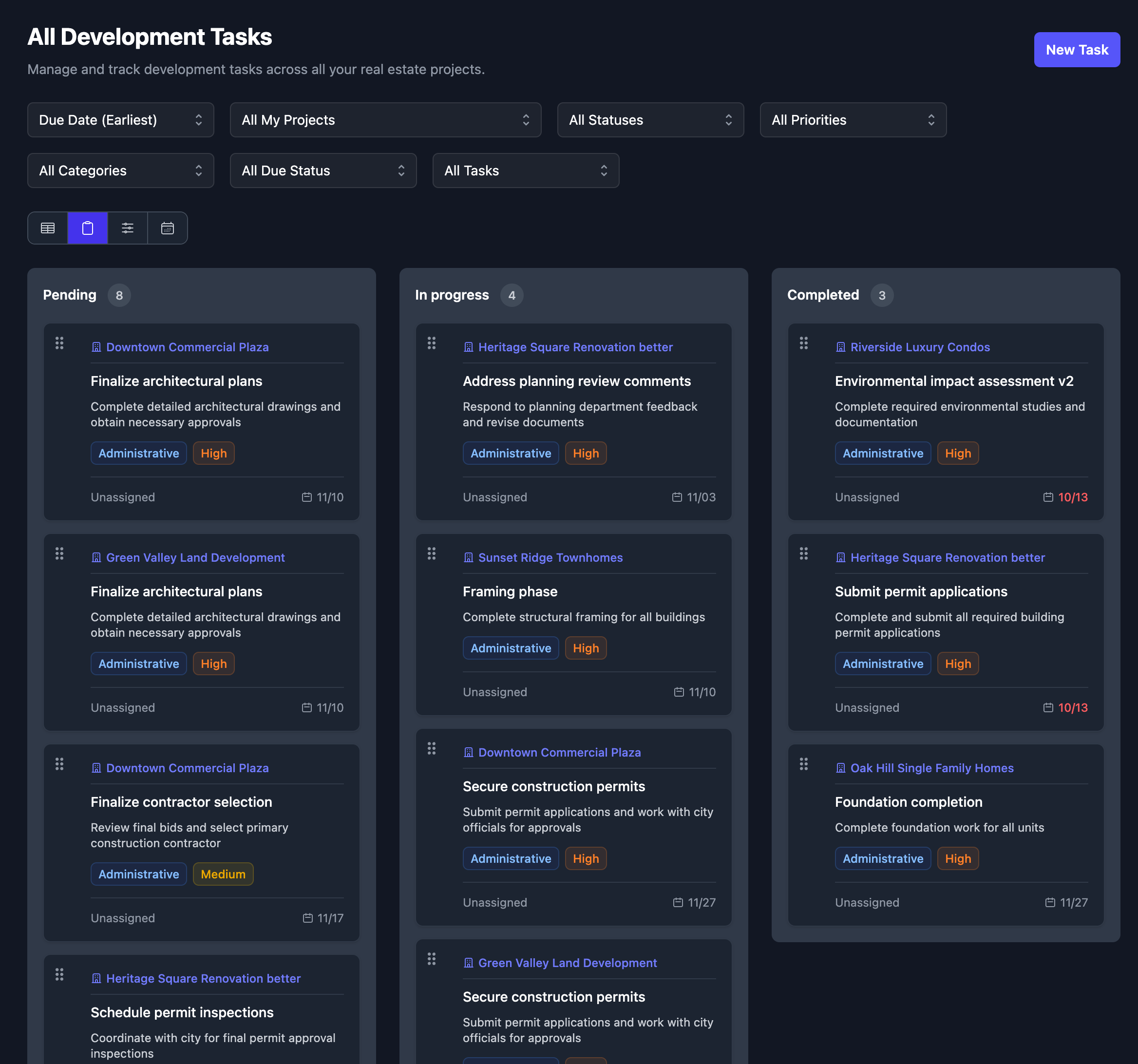 Screenshot of the Devanger platform